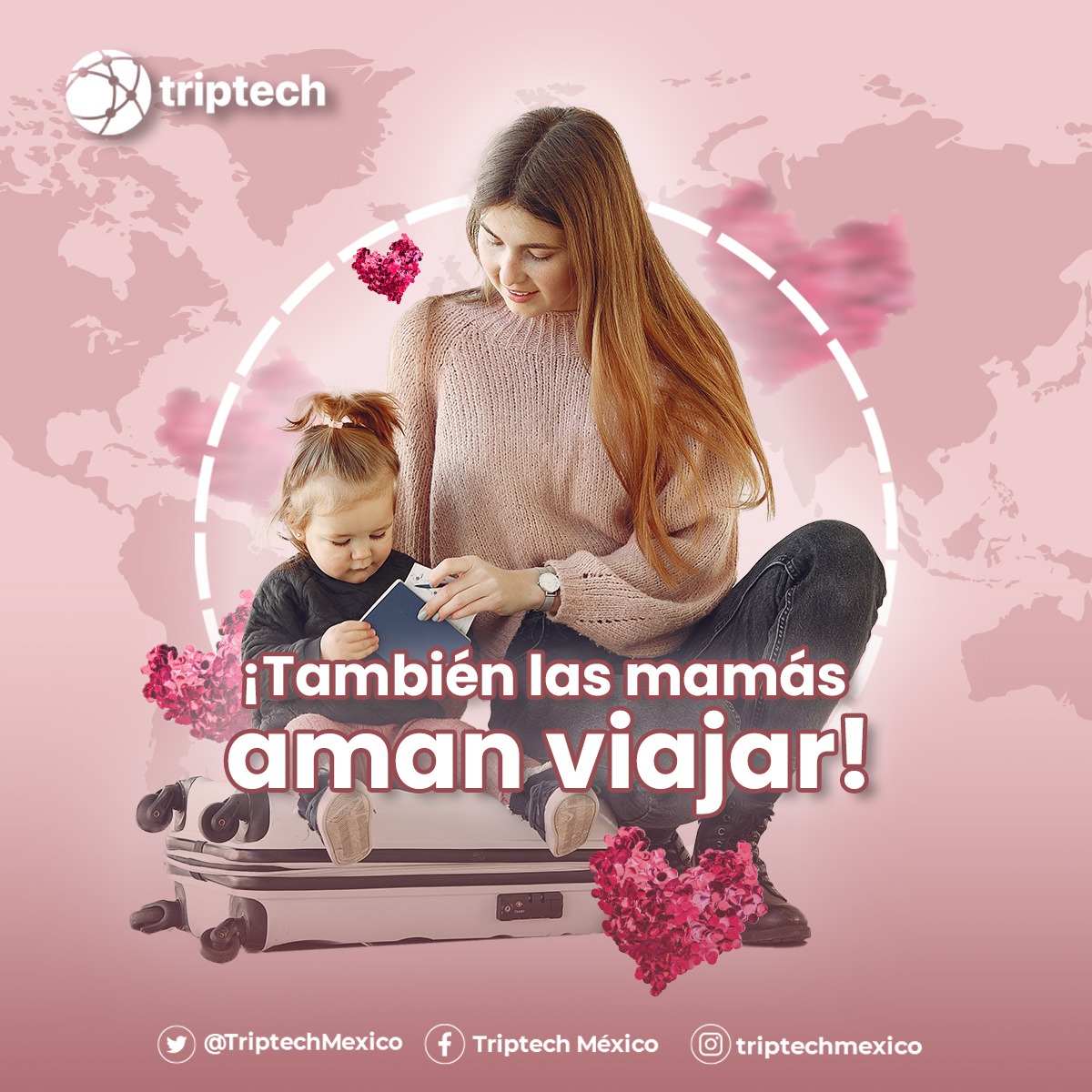 TriptechMexico's tweet photo. Este #10demayo no olvides incluir en tu oferta de viajes destinos familiares, actualmente un porcentaje importante de madres son jovenes menores de 30 años, dispuestas a viajar en familia en su día especial 👨👩👧

¿Ya sabes cómo vas a aprovechar este 10 de mayo?#díadelasmadres https://t.co/oGudZ23fEq