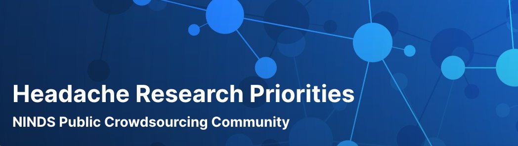 Help Shape the Future of Headache Research! @NINDSnews and @ahsheadache have partnered to develop #headache #research priorities – and the broader headache community is now welcomed to provide feedback on this effort. Provide your input today! 🔗 ninds.ideascalegov.com/c/campaigns/12…