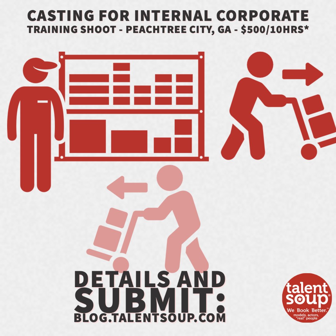talentsoup's tweet photo. Now casting project 2109, Big Box Store Training Shoot! $500/10hrs*
#webookbetter #casting #castingcall #atlmodels #atlactor #atlactors #atlantaactor #atlantamodel #atlantamodels #atlcasting #atlantacasting https://t.co/RZqkGg9fSf
