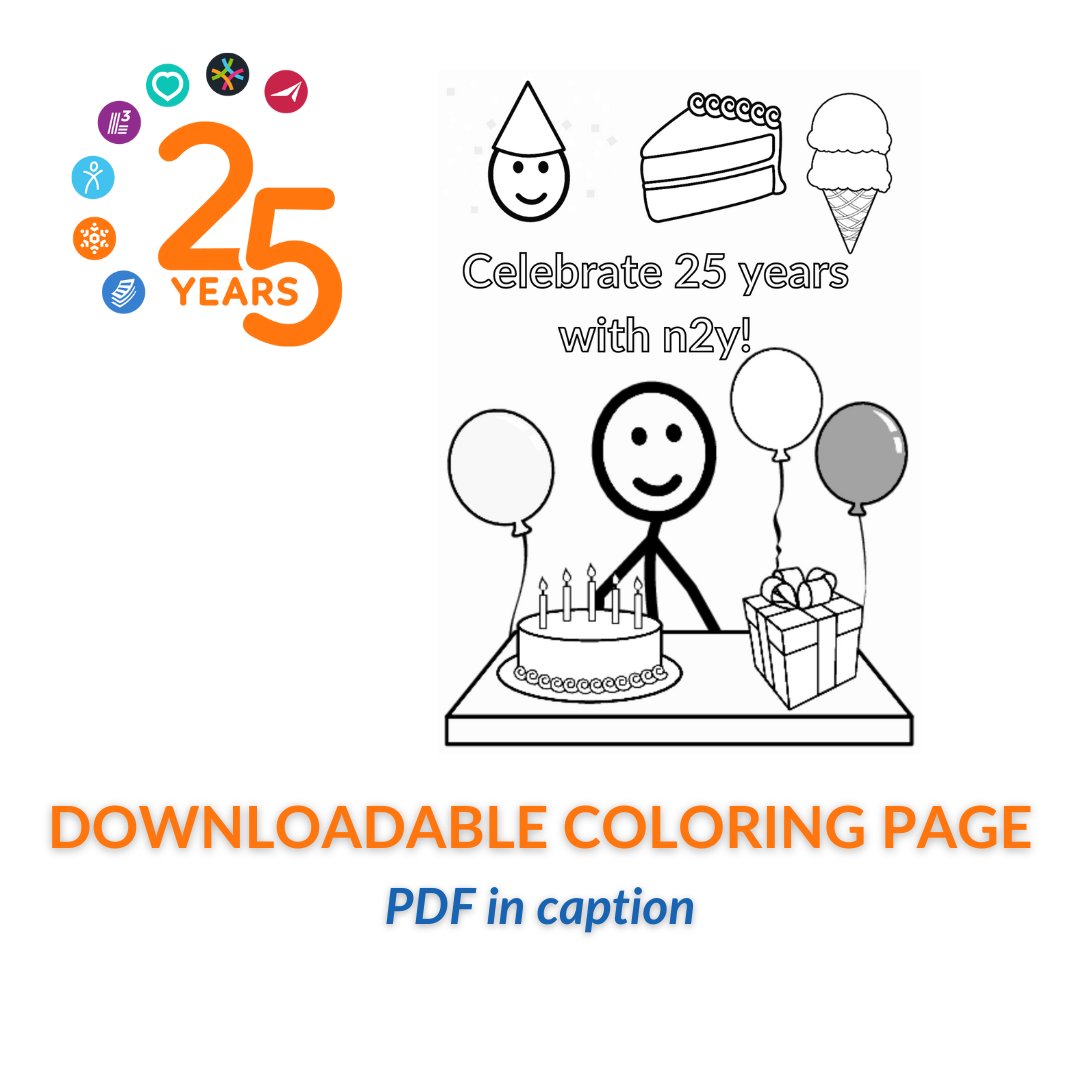 Everwayglobal's tweet photo. N2y is 25! Celebrate with us by downloading this free coloring page: https://t.co/NYpNzMHijs
Send us photos of your class coloring this page for a chance to win #n2y swag!
#symbolstixprime #n2yis25 https://t.co/xFoqYkCXVq