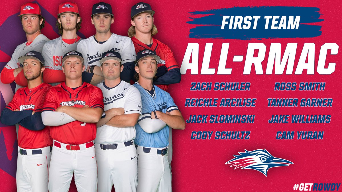 A massive congratulations to @MSUDenverBSB's Zach Schuler, Reichle Arcilise, Jack Slominski, Cody Schultz, Ross Smith, Tanner Garner, Jake Williams & Cam Yuran on being named to the #RMACbsb All-RMAC first team!

Numbers don't lie - we got some DUDES on this team😤

#GetRowdy🔴🔵