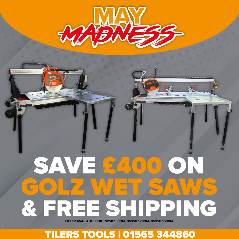 tilers_tools's tweet photo. ๐จยฃ400 OFF SELECTED GOLZ WET SAWS + FREE SHIPPING ๐จ
Save yourself ยฃ400 and FREE delivery during our May Madness exclusive offers!
Click BELOW to shop the range๐๐ผ
https://t.co/cR6Vk17UMl
๐ป https://t.co/97a038tfeK
๐ 01565 344860
#wetsaws #tilesaws #landscaping #landscapers https://t.co/neDw84LfnU
