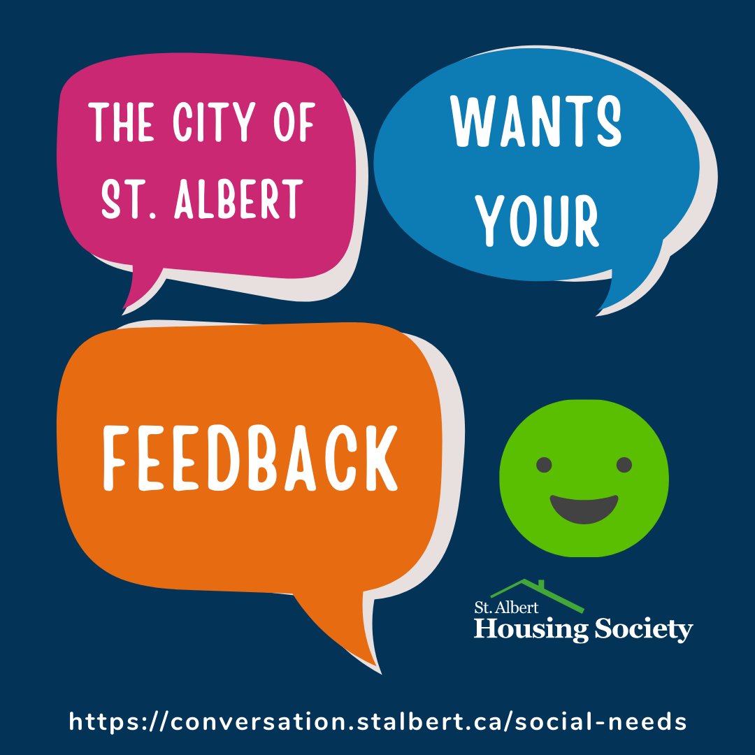 The City of St. Albert is interested to learn what is important to its residents and how they can better meet the community social needs of children/youth, families, adults, and seniors. 

Fill out the Community Social Needs Assessment survey here: conversation.stalbert.ca/social-needs