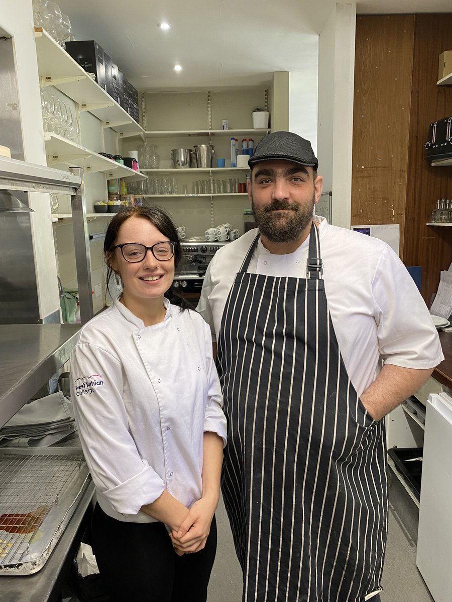 PDevonshire3's tweet photo. After hearing how much Ben Smith (former HNC student) is enjoying his job at the Bridge Inn Ratho, under the guidance of Executive Head Chef Gus Pauline, we couldn't wait to pay him a visit. Thanks to Gus, and his team for looking after Erinliegh Beattie so well.@WestLoCollege https://t.co/CXqQXw5oBJ