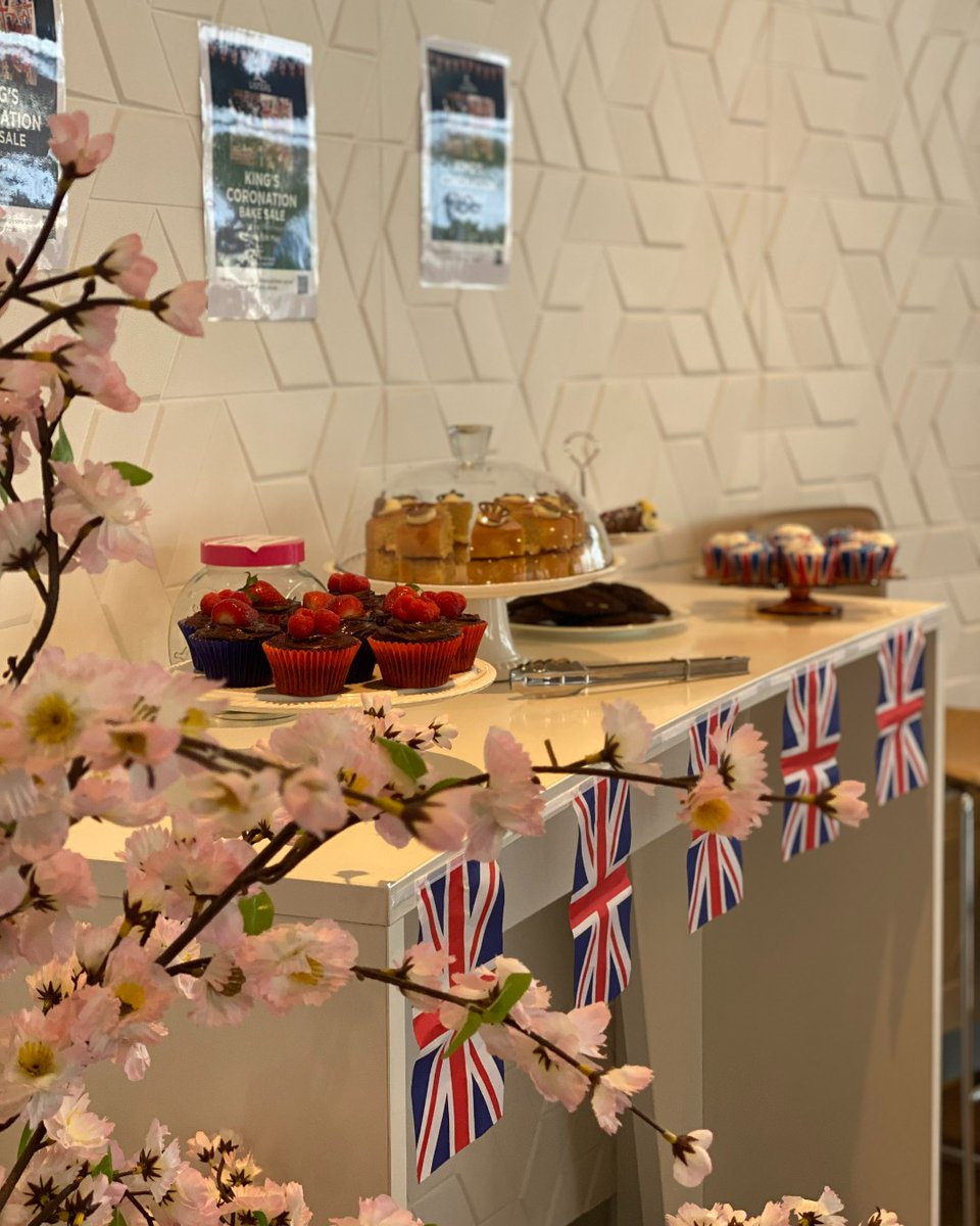 LexusCheltenham's tweet photo. Celebrating the Coronation of King Charles III 👑 -  Lots of delicious cakes baked and provided by staff members here at Lexus Cheltenham, raising funds for #thebritishheartfoundation @the_bhf - Thank you for all those who visited, your kind donations and continued support. 🍰 https://t.co/eadtsKqkT8