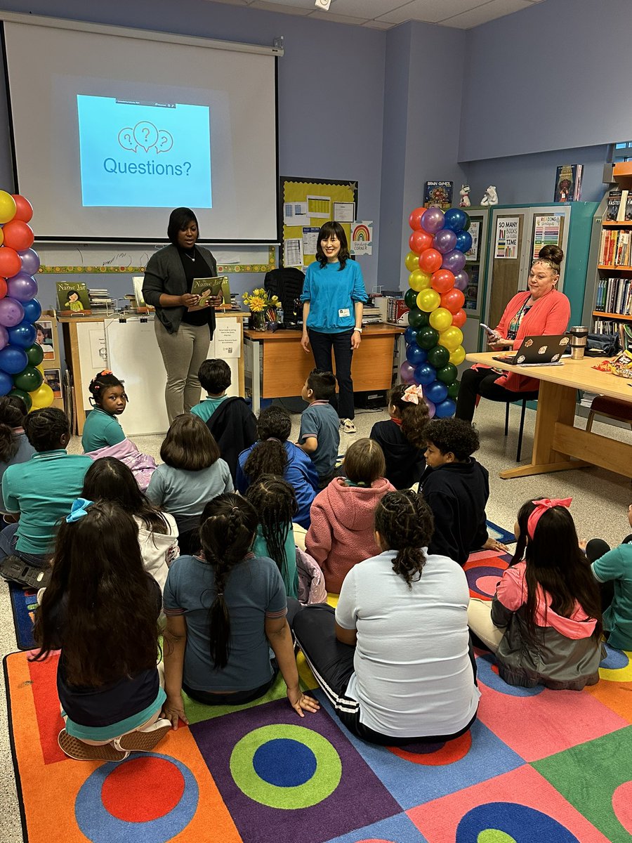 Thank you <a href="/houstonlibrary/">Houston Public Library</a> for bringing Ms. <a href="/YangsookChoi/">Yangsook Choi</a>, Korean author &amp; illustrator of “Name Jar” to share her passion for storytelling &amp; arts to our young scholars <a href="/HPSArt/">HSART</a>! Beautiful mural gifted by students in <a href="/McfallTetsuo/">Mr. McFalls Art class</a> ‘s class. #AsianHeritageMonth <a href="/HarmonyEdu/">Harmony Public Schools</a> #literacy