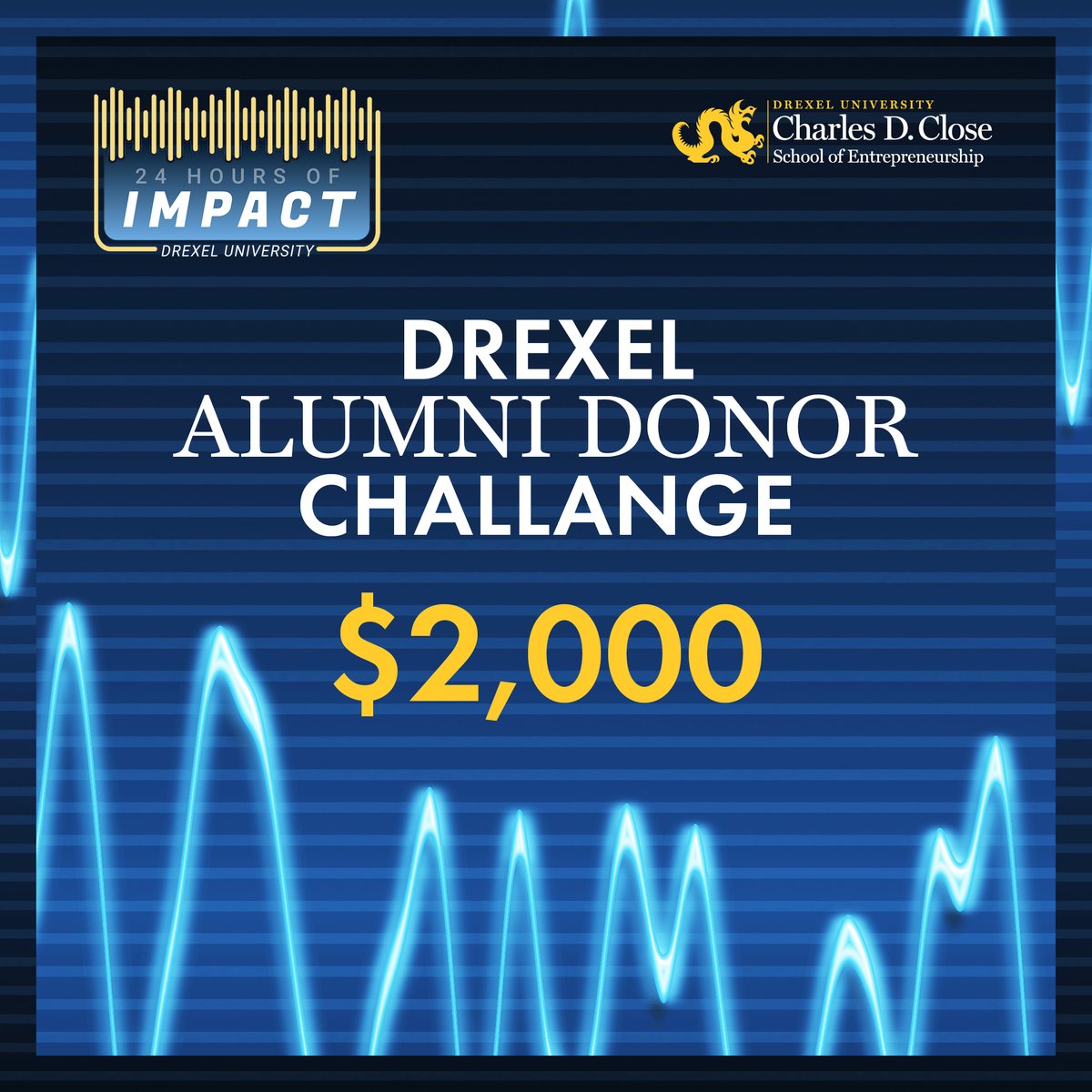 TheCloseSchool's tweet photo. The school with the most alumni donors between noon to 1:30 p.m. will be awarded $2,000 in challenge funds. Help us get there by donating to The Charles D. Close School of Entrepreneurship: https://t.co/mKiWXz80p7

#Drexel24 #CloseSchool https://t.co/sdyI6MeaQq