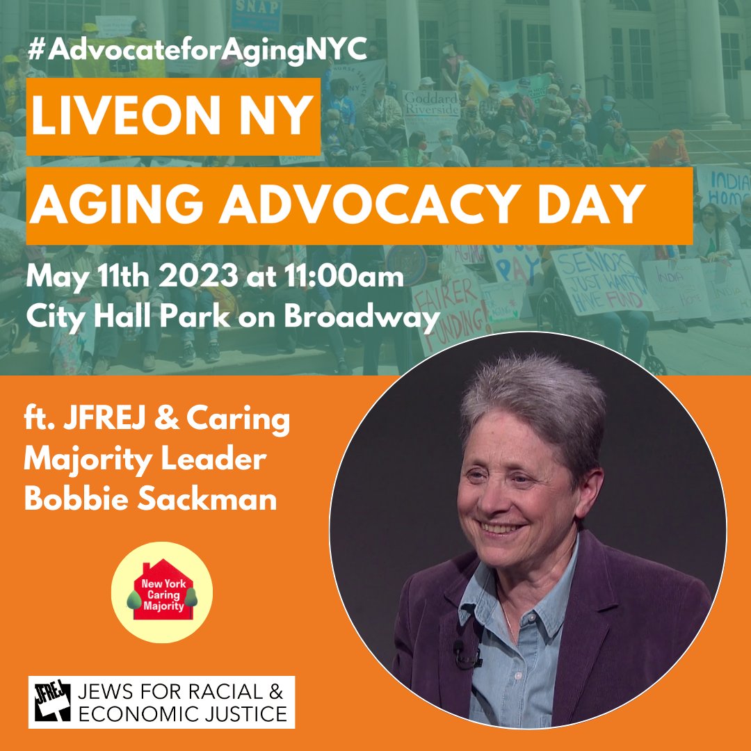 → 11AM: #AdvocateForAgingNYC with JFREJ leader Bobbie Sackman