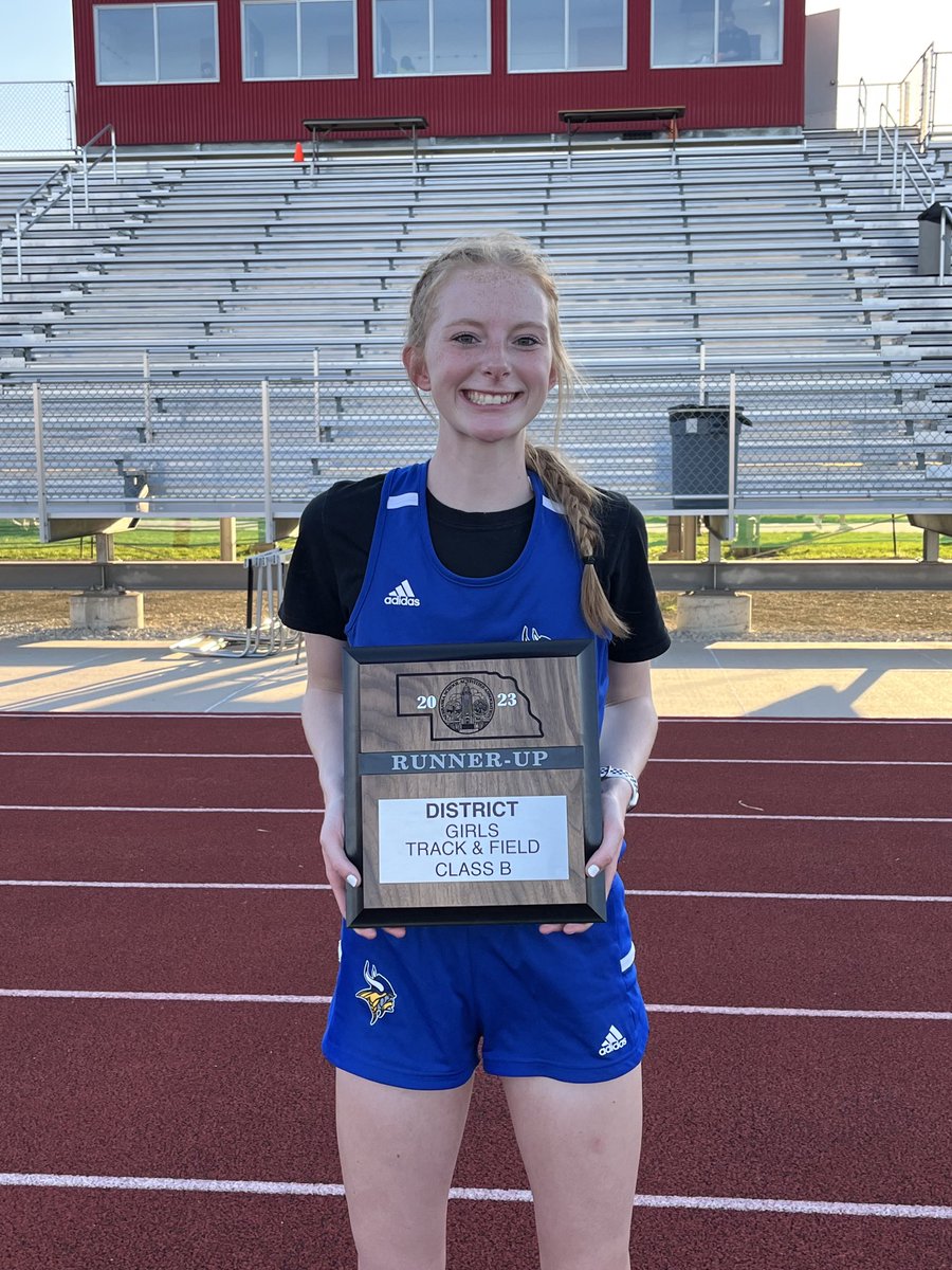 Proud of my girl ⁦⁦@mollyfrenzen⁩ 💙 3 years of track & 3 time state qualifier! She sure does love track! #burkebound #lakeviewvikes