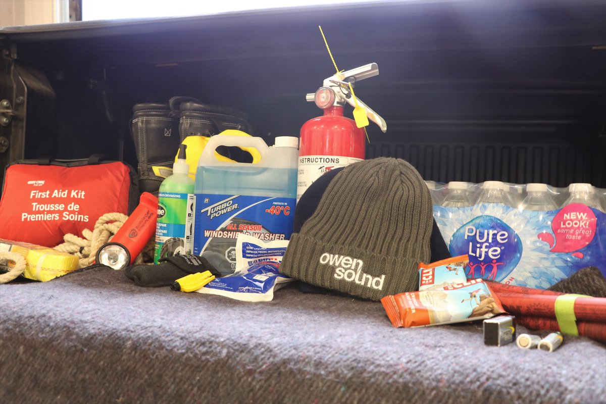 CityOwenSound's tweet photo. #EmergencyPreparednessWeek2023, @OwenSoundFire Chief Eagleson & Fire Prevention Officer Nicol show off the Chief's emergency vehicle kit. What's in your #EmergencyCarKit?
For #GreyCountyChiefsChallenge, we challenge West Grey to show how they can be prepared for emergencies. https://t.co/HT2fiza9q1