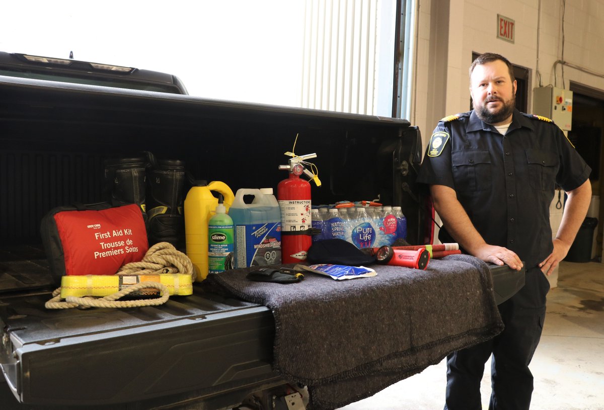 CityOwenSound's tweet photo. #EmergencyPreparednessWeek2023, @OwenSoundFire Chief Eagleson & Fire Prevention Officer Nicol show off the Chief's emergency vehicle kit. What's in your #EmergencyCarKit?
For #GreyCountyChiefsChallenge, we challenge West Grey to show how they can be prepared for emergencies. https://t.co/HT2fiza9q1