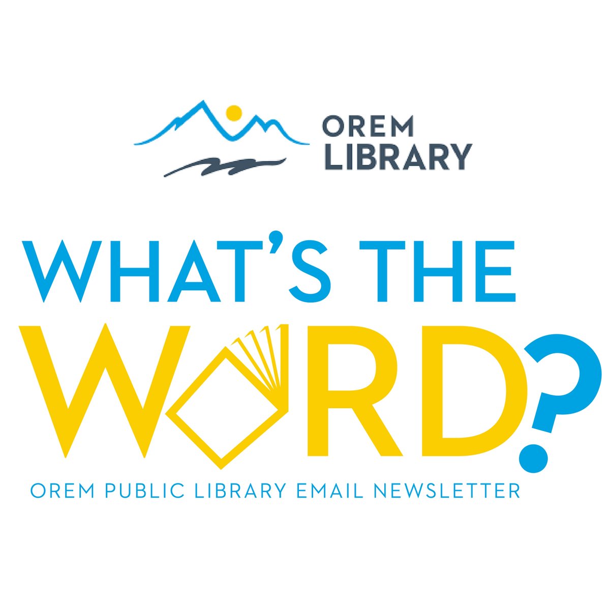 OremLibrary's tweet photo. Never miss an event, discover cool resources and upgrades, and stay on top of the latest library happenings with our email newsletter, "What's the Word?"
https://t.co/a6sL2fwLfY
#OremLibrary #WhatstheWord #LibraryNewsletter #BehindtheScenes https://t.co/7dBSrW9OQ3