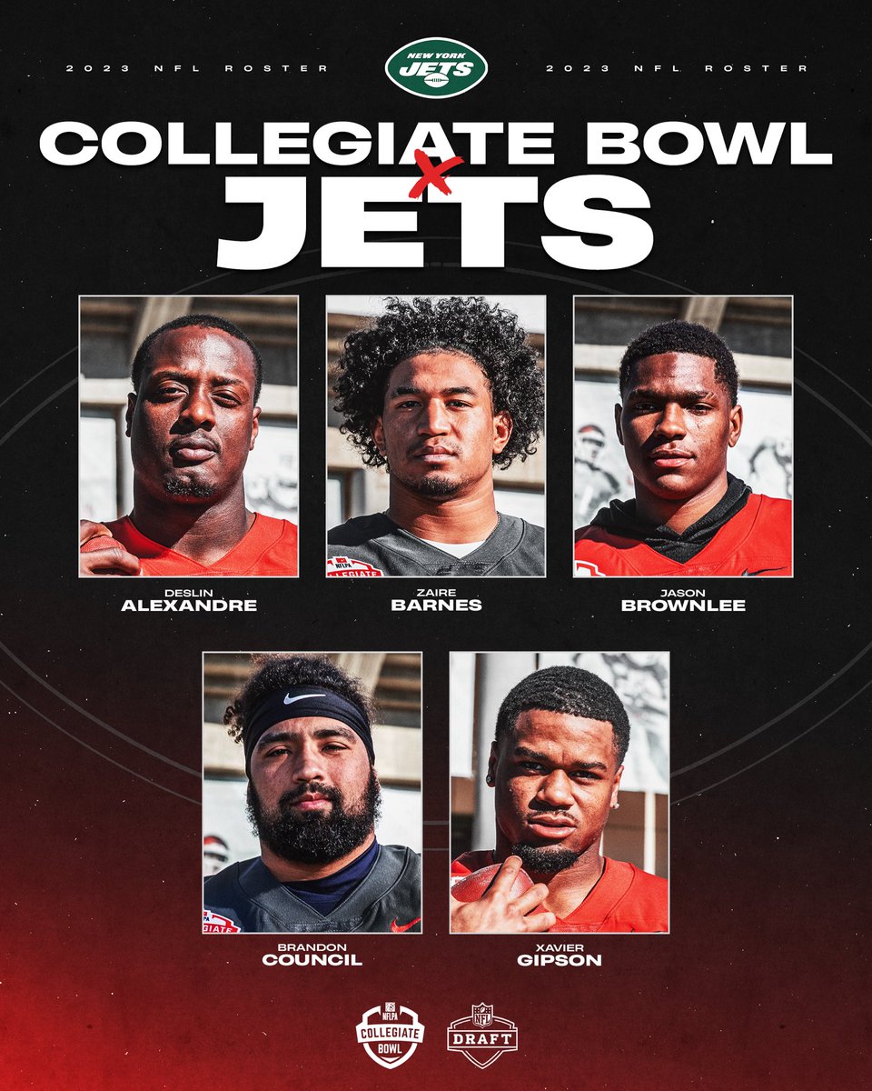 Time to #TakeFlight ✈️🔥 Shoutout to each of these guys for reaping the rewards of their hard work 👏 That’s FIVE #NFLPABowlAlums to @nyjets 💪