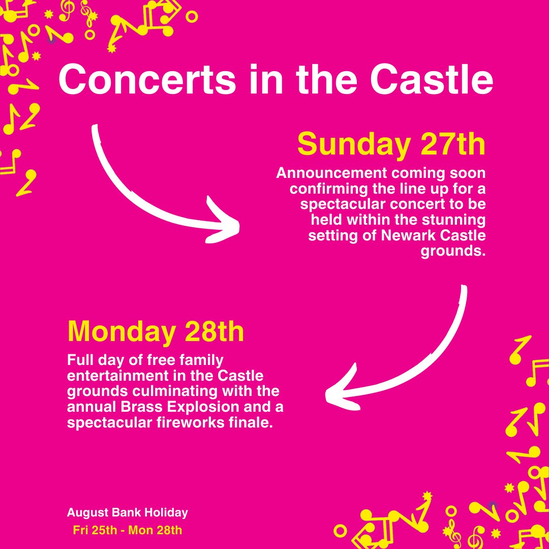 NewarkFestival's tweet photo. Save The Date 📷

We're incredibly excited to announce Newark Festival returns for 2023. Keep your eyes peeled for teasers over the coming week with our first announcement for Concert in the Castle dropping next Friday!

📷 https://t.co/aYq9hEFo46 https://t.co/G6nf42jpaW