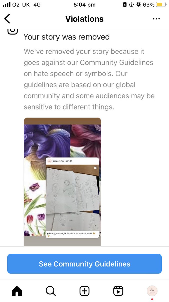 LakerNqt's tweet photo. Can someone please explain why photos of children’s art work (of flowers and fruit) has been removed? 
Apparently it is hate speech?! 

The original post still exists 🤷🏻‍♀️ https://t.co/4rkBGMTuq9