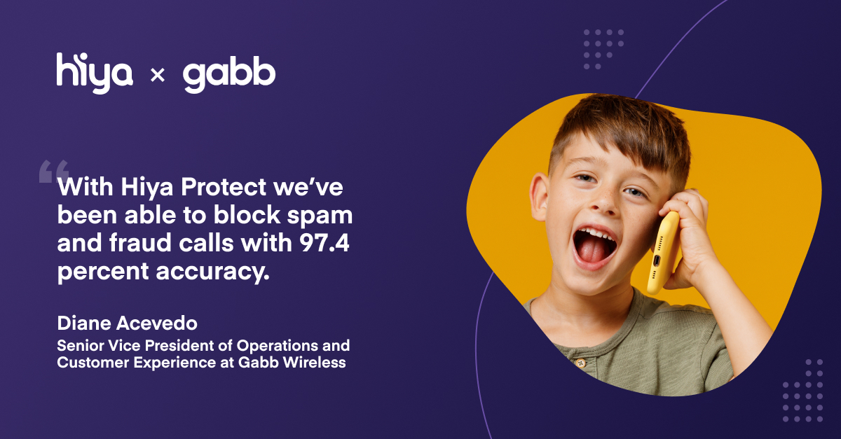 Hiya's tweet image. Protecting children is a top priority at @GabbWireless - that&apos;s why they implemented Hiya Protect. Read our case study to find out how Gabb is blocking spam &amp;amp; fraud calls with 97.4% accuracy thanks to Hiya&apos;s  voice security solution. tinyurl.com/muxydnnj #voicesecurity