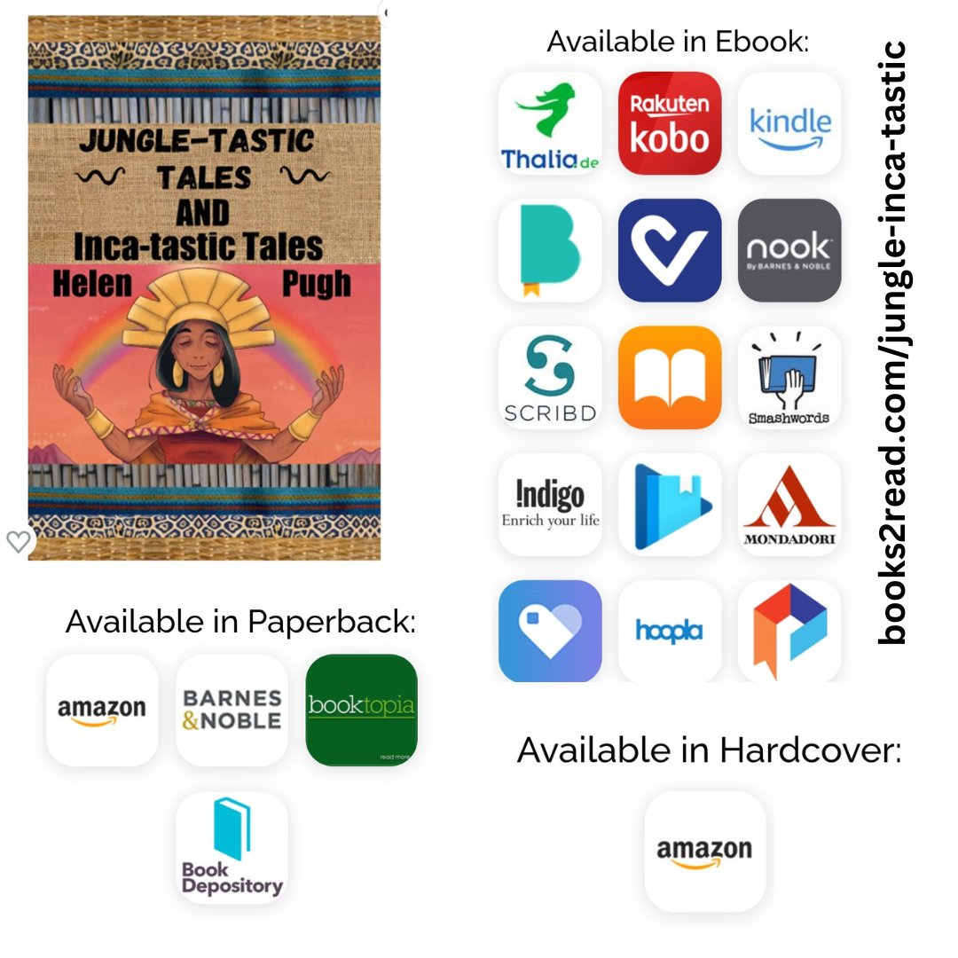 @FisWritingHaven Jungle-tastic Tales and Inca-tastic Tales is available as a paperback, ebook and hardback. 

The Amazon Region and the Inca Empire like never before for kids. Well-researched history & legends. 

#AmazonJungle #writingcommunity #readingcommunity #readingwithkids #kidslit