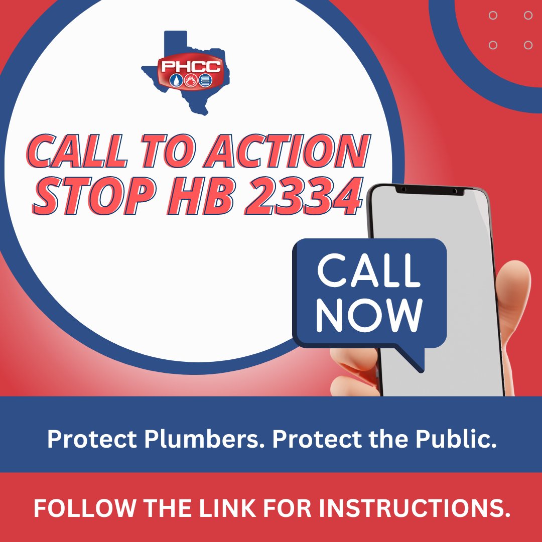 PHCCTEXAS's tweet photo. We need your support NOW! If passed, HB 2334 will put workers, customers and the public at risk by removing a requirement for licensed oversight. 
Everything you need to take action now: https://t.co/Tpwhg7ByaR https://t.co/wR1MYimgEv
