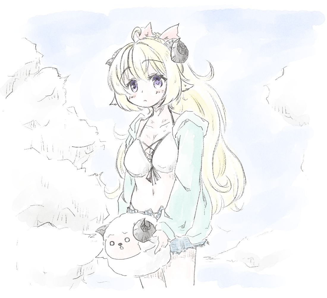 角巻わため 「本日、仕事の作業場所が31℃を超えたので絵だけでも涼しげな絵を描きたかった絵  」|鶏ぽんのイラスト