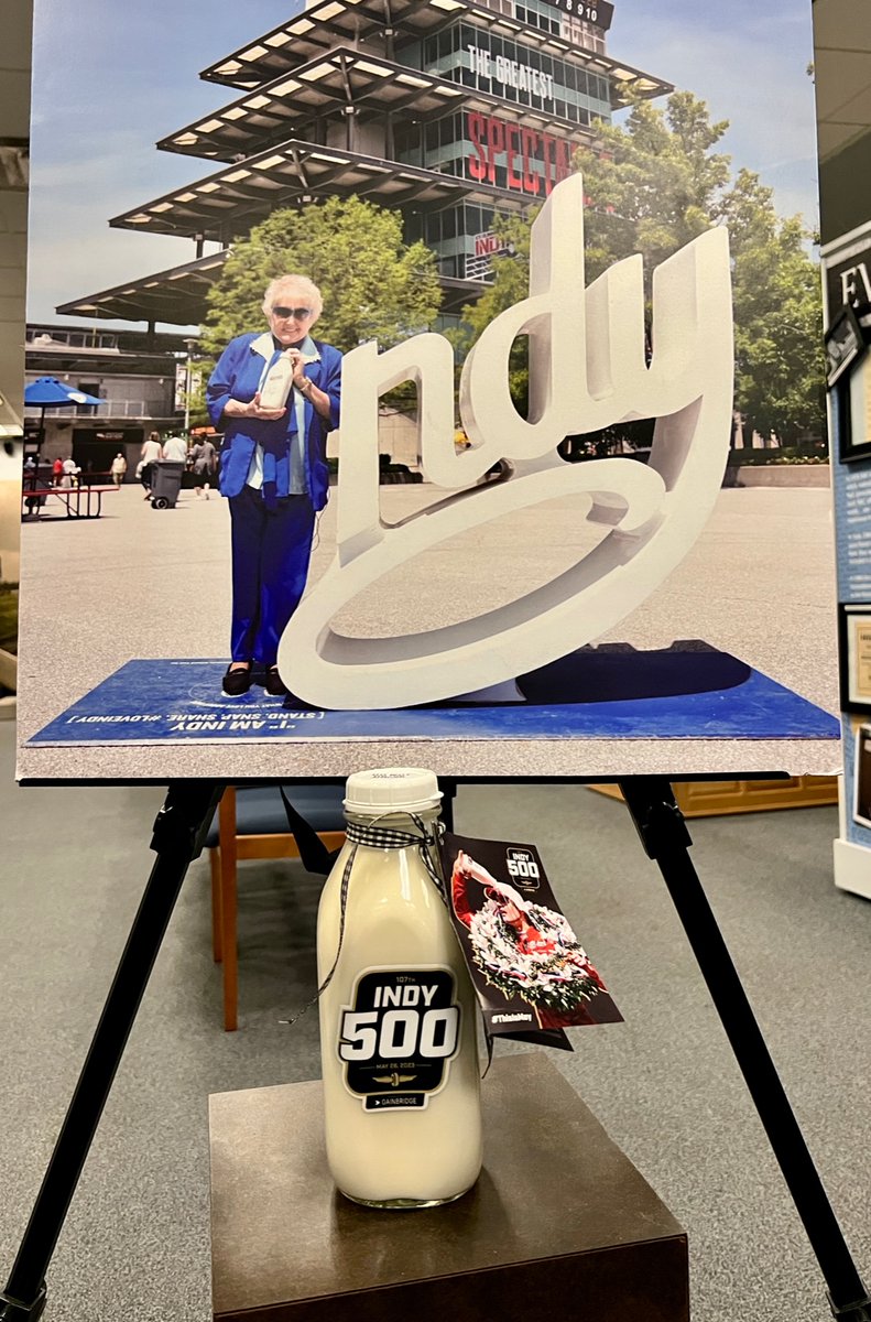 Thanks to <a href="/IMS/">Indianapolis Motor Speedway</a> for this iconic bottle of milk as we celebrate the most magical month in racing! The large photo is of Eva Mozes Kor with a milk bottle in 2017.  #ThisIsMay