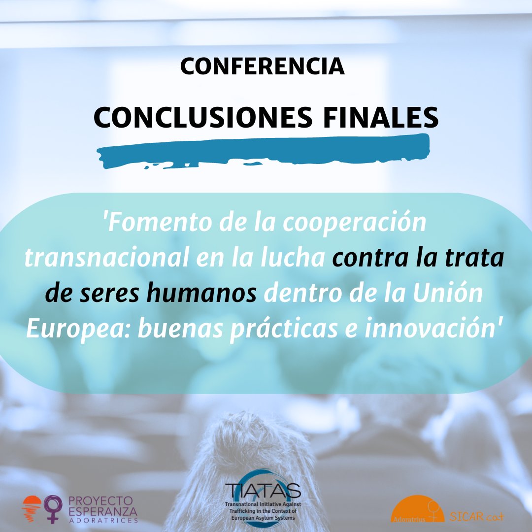 wwwsicarcat's tweet photo. Ahir, va ser la #conferència final del #TIATAS: 'Foment de la cooperació transnacional en la lluita contra el #traficdepersones', que culmina 18 mesos de treball en què hem avançat en millores per a la detecció d'indicis de tràfic ÷ sol·licitants d'asil
📎https://t.co/S8LmwmCvaY https://t.co/3D3WFKppQl