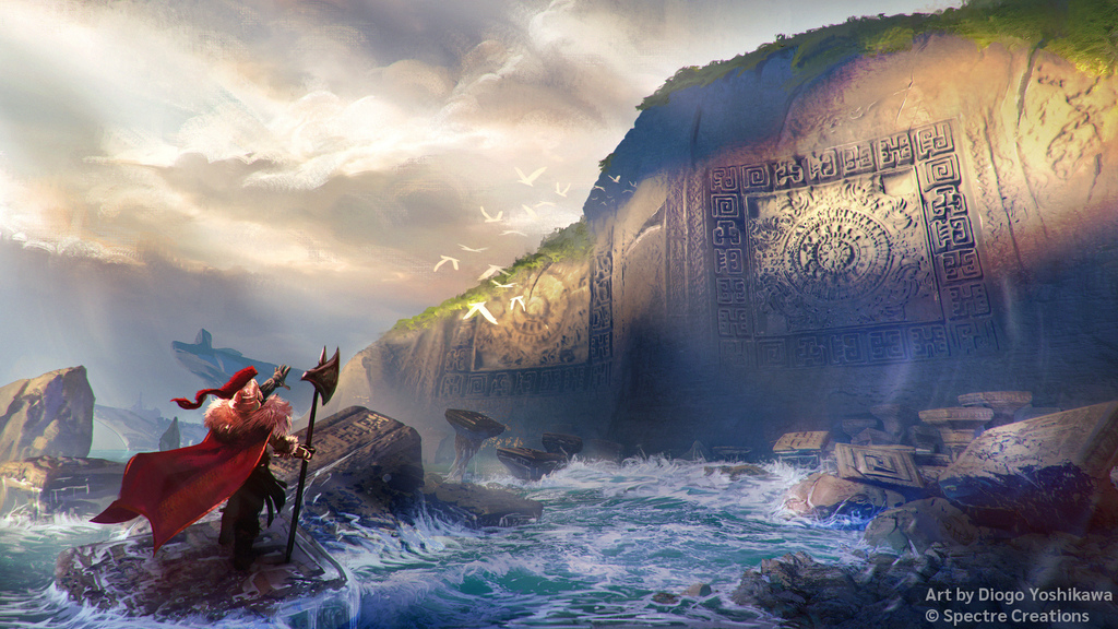 BirdsForScale's tweet image. Runes of the Storm Giant by Diogo Yoshikawa