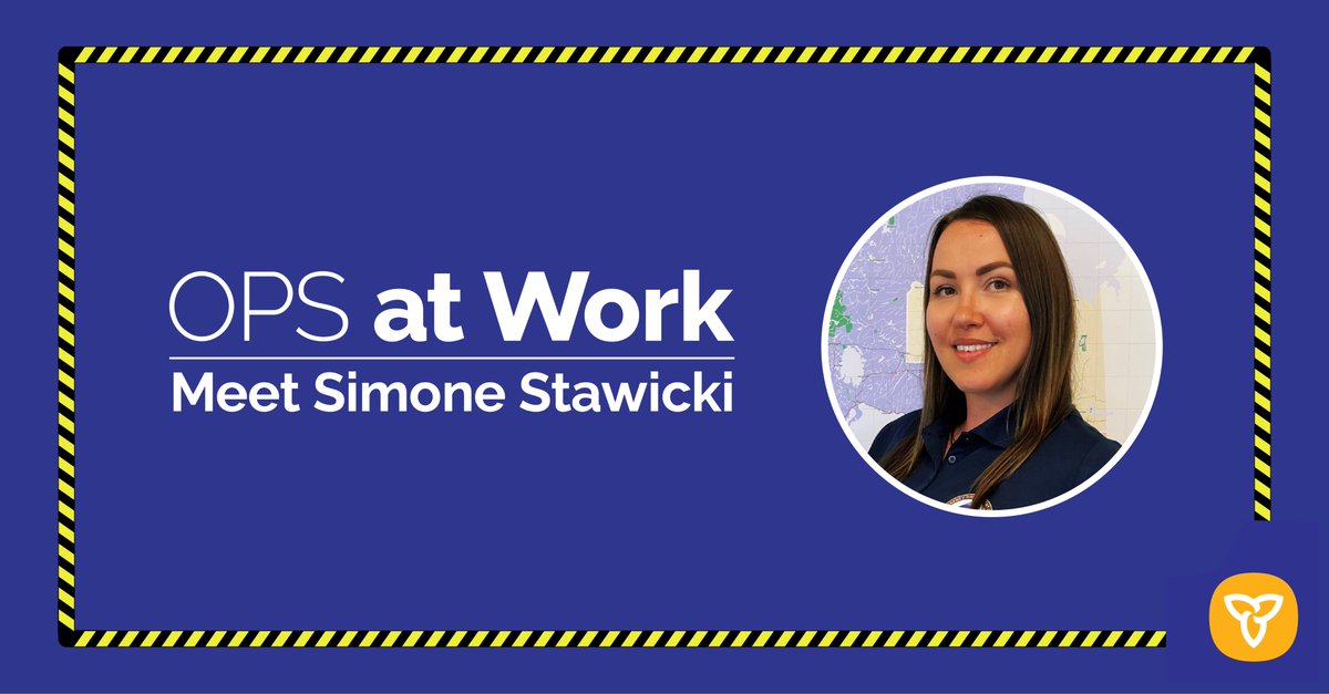 PreparedON's tweet photo. For Simone Stawicki, being a Team Lead/Field Officer with Emergency Management Ontario is the best job in the OPS!
"I’ve never been more job-satisfied because of the variety of work."
Read her story: https://t.co/IFBD6eZuX6

#EPWeek2023 #OPSatWork #EmergencyManagement #PreparedON https://t.co/w4h4gJv3ye