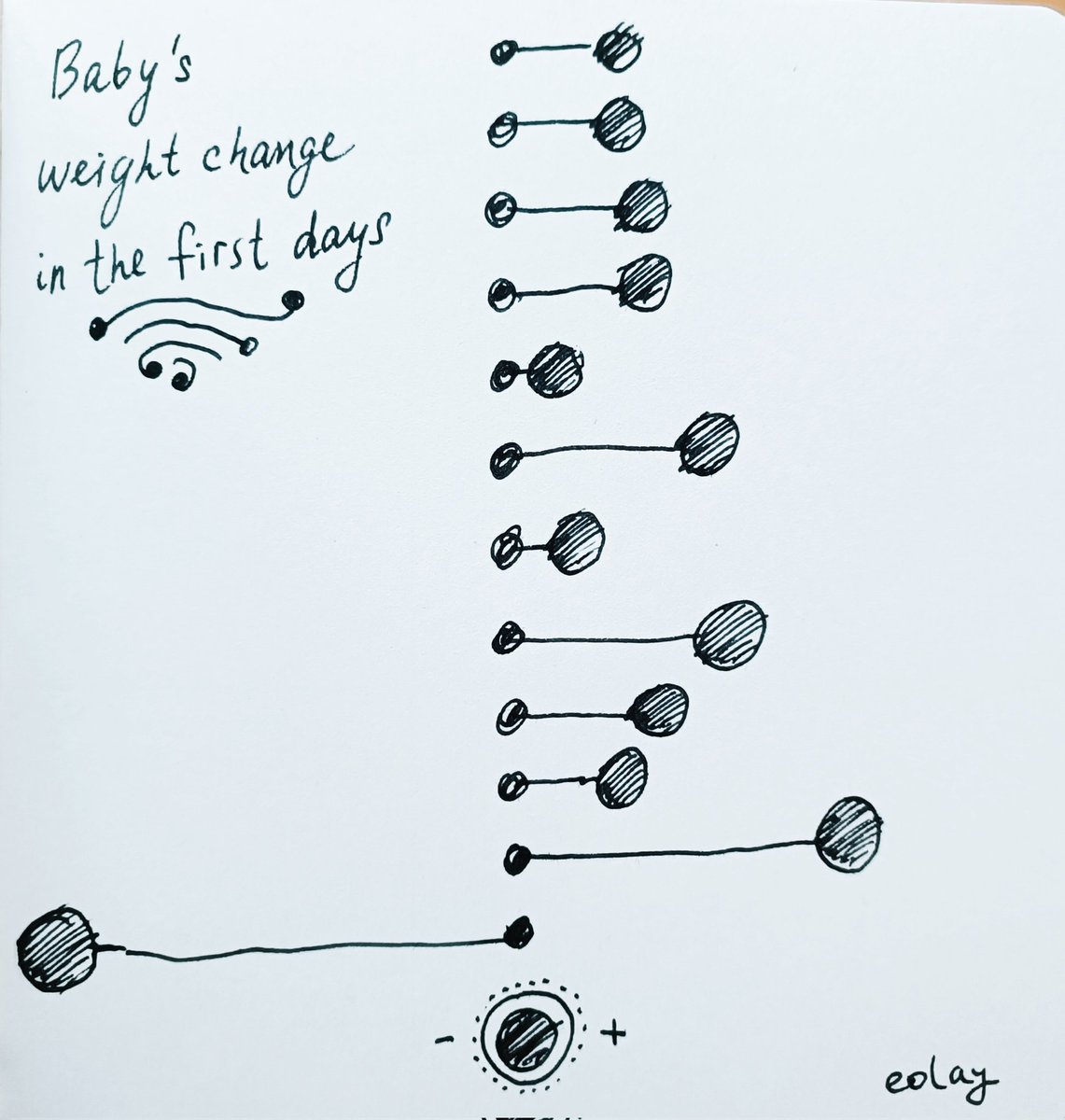 eolay13's tweet photo. Data ink # 5 First Changes
Baby's weight change.
Here you can see the first standard weight rollback, and subsequent small gains, compensating for this rollback in the first days of a child's life.
#dataink https://t.co/fVQs1ZYflI