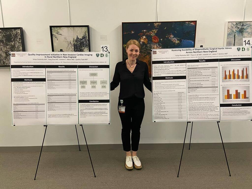 Our residents sure have a lot of HEART (symposium presentations)! Future cardiologists and current PGY2s Yuliya and Girish got the chance to present their research at the recent DH HEART symposium and did a fantastic job! (Pic 1. Yuliya with both of her posters. Pic 2. Giris…