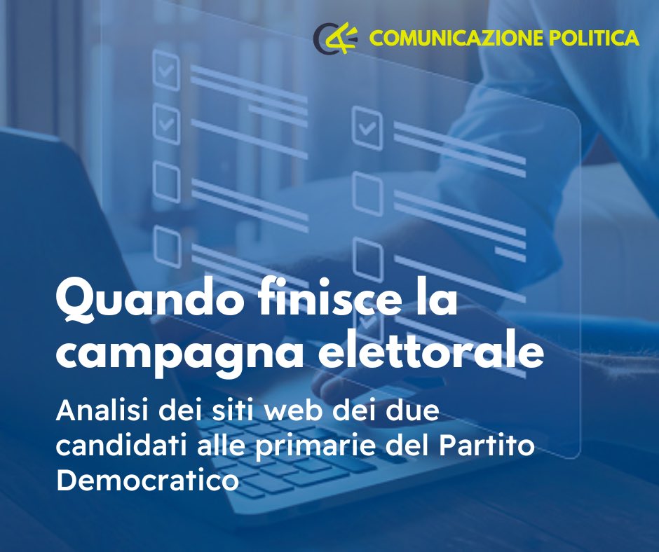 Il sito web di un politico, se ben costruito, può diventare uno specchio fondamentale per farsi conoscere e far conoscere le proprie proposte. Dopo due mesi dalle primarie del Partito democratico come sono utilizzati i siti web dei due candidati? 

commtoaction.it/2023/05/10/qua…