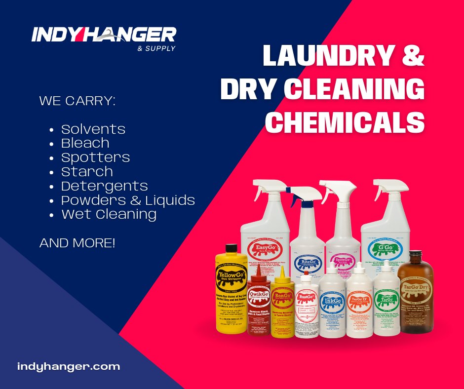 Indy_Hanger's tweet photo. When it comes to your #laundry and #DryCleaning chemical needs, Indy Hanger has you covered! Contact us today for more information. https://t.co/0eTDsBlsrr https://t.co/EFfX6Lmzmt