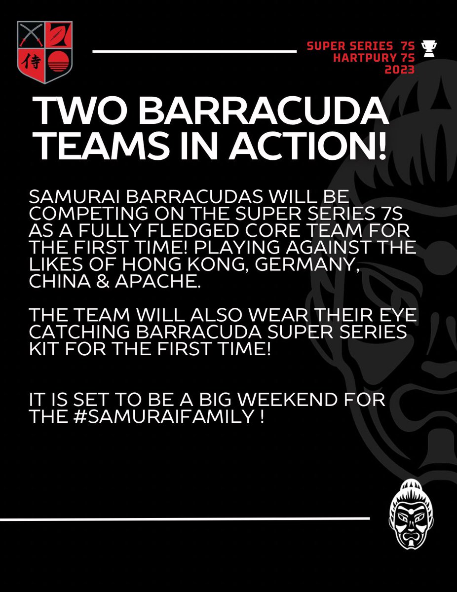 Shogunrugby's tweet photo. A big weekend for the @Cudas7s !
#SamuraiFamily | #SamuraiPathway https://t.co/yMeViZDPYU