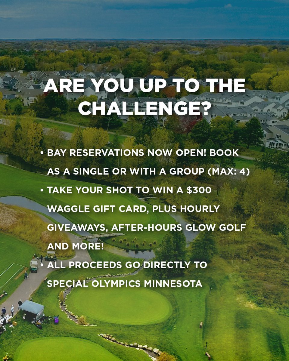 getyourwaggleon's tweet photo. Oh you know we’re doing this again… Bay registration for our 2nd Annual 24-Hour Hole-In-One Challenge is now open! Same course, same amazing cause, same epic prizes. Just bigger, better and double the temperature [and daylight] #WaggleChallenge

Info: https://t.co/7If1bzdcnV https://t.co/FrI7dwh4wf