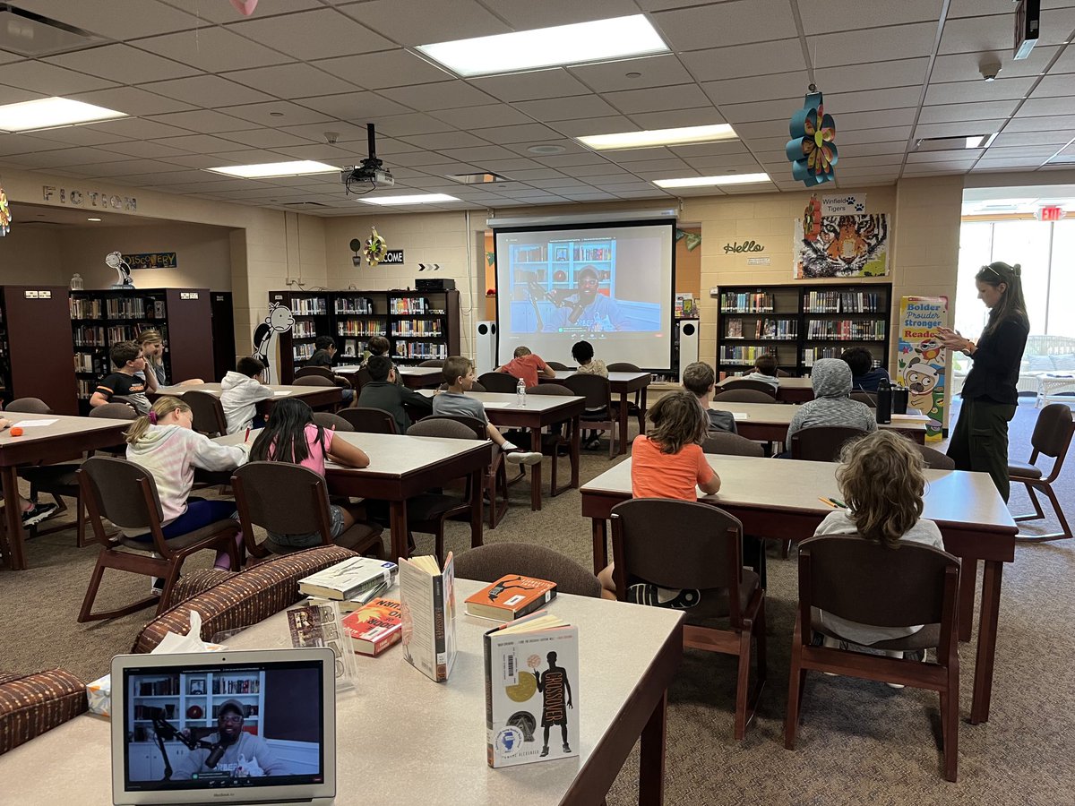 lbothwell76's tweet photo. Our 5th graders participated in an exciting Q&A with Kwame Alexander author of The Crossover. #winfield34 #readstrong #kwamealexander https://t.co/Q9rPFalAM1