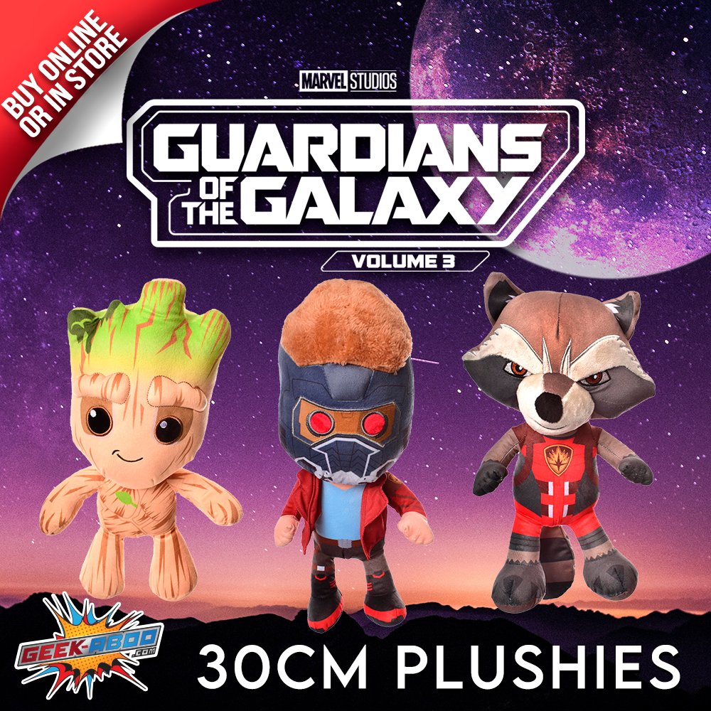 thegeekaboo's tweet photo. Snuggle up with the Galaxy's greatest heroes with these adorable Guardians of the Galaxy plushies! These squishy, supersoft plushies make the perfect cuddle companion for fans of all ages!

ORDER NOW: https://t.co/BBgtS03CHZ

#GuardiansOfTheGalaxy3 #Marvel #IAmGroot #GeekAboo https://t.co/L3xoaHSyAO