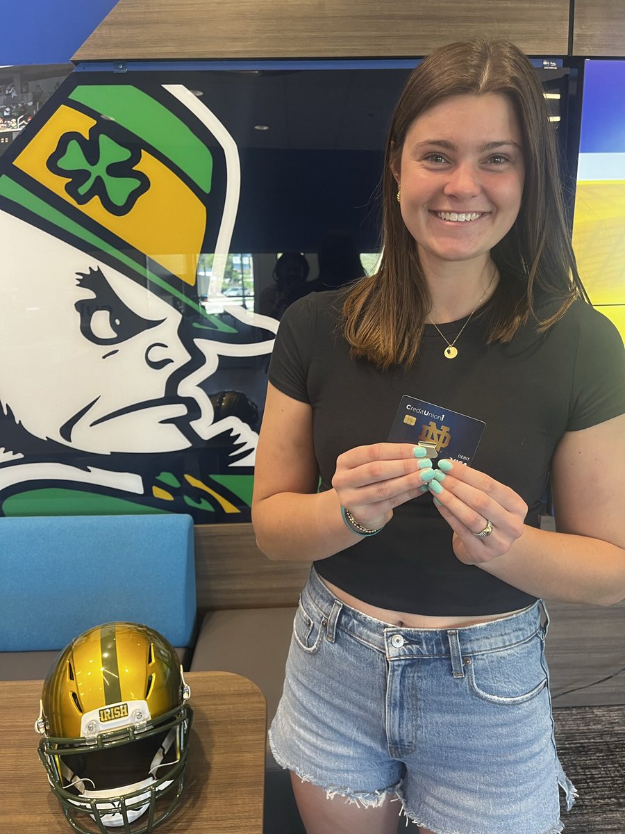 lillyca50914703's tweet photo. Credit Union 1 is the Official Banking Partner of Notre Dame Athletics. After stopping by the branch I was able to easily set up my new checking account and take advantage of some great perks of CU. I was able to choose my personalized card.  #CU1Partner #ad #sponsored #CU1Irish https://t.co/J3Rhp9y32u