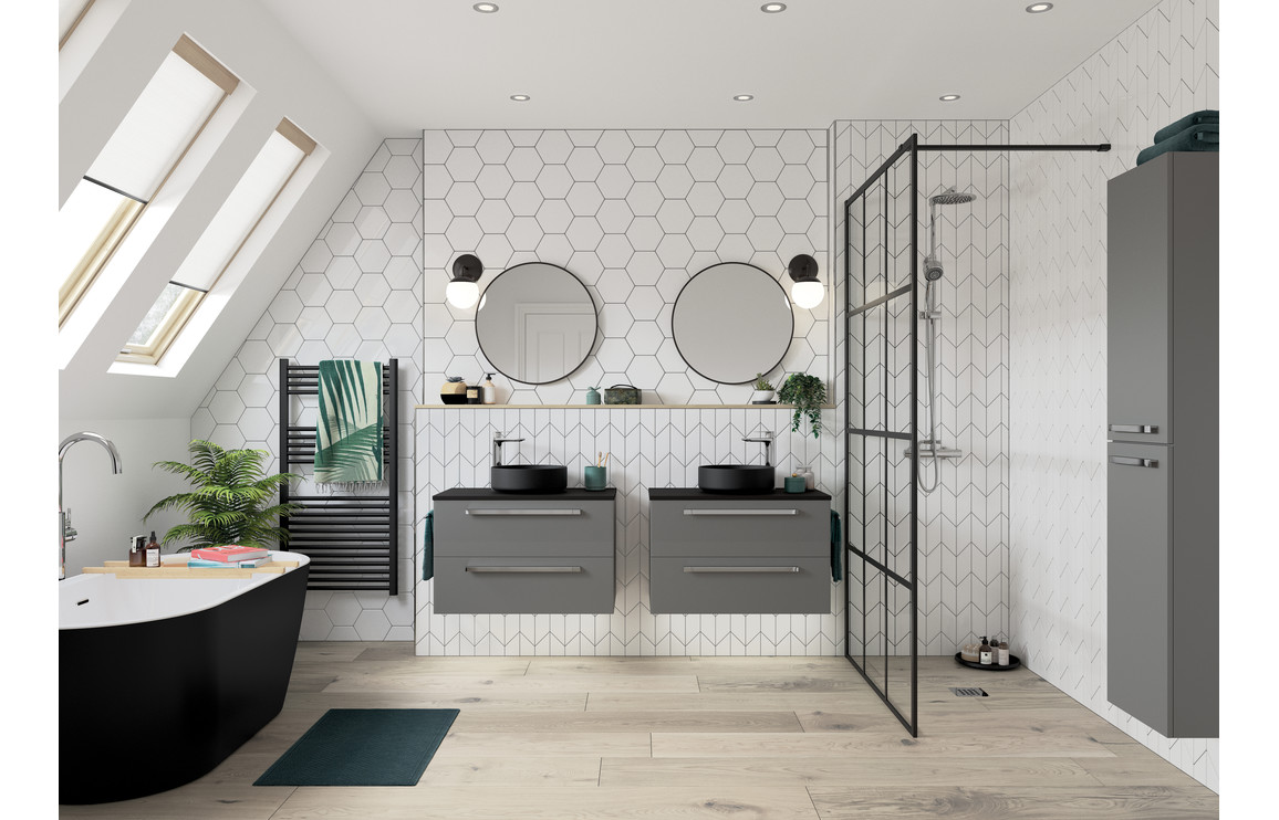 Welcome to Day 9 of our new bathroom furniture series! Today, we're excited to showcase our new range of bathroom furniture in the sleek and stylish Urban Grey color.

We can't wait for you to see what else we have in store!
#newroomfurniture #urbangrey #bathroomdesign
