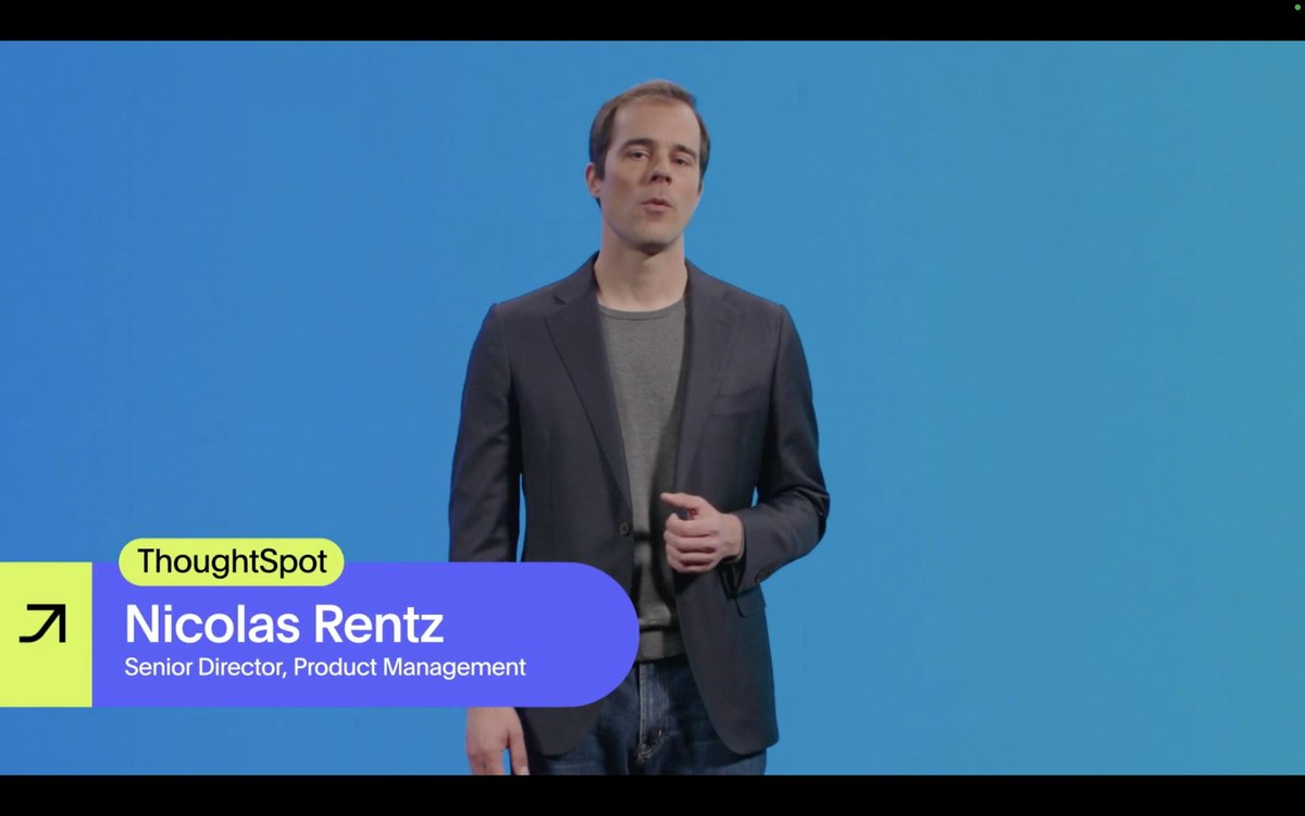 thoughtspot's tweet image. Nicolas Rentz, Senior Director of Product Management, takes the #BeyondData23 stage to discuss our open approach to data connectivity and data modeling.