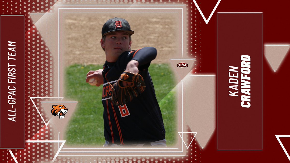 DoaneAthletics's tweet photo. The top pitching staff in the GPAC was well represented. Joining Aaron Forrest on the 1st Team were Kaden Crawford and Jake Johnson. Receiving honorable mention All-GPAC this year were Julian Vargas and Kyler Beekman. https://t.co/dbRiskbHmF