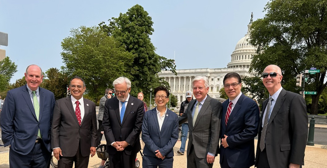 Thrilled to be with <a href="/MartyMeehan/">Marty Meehan</a>, my colleagues at other UMass campuses and, of course, incoming Chancellor-elect Javier Reyes in Washington today to meet with the Massachusetts delegation to talk about the transformative impact of #UMass and UMass Amherst.