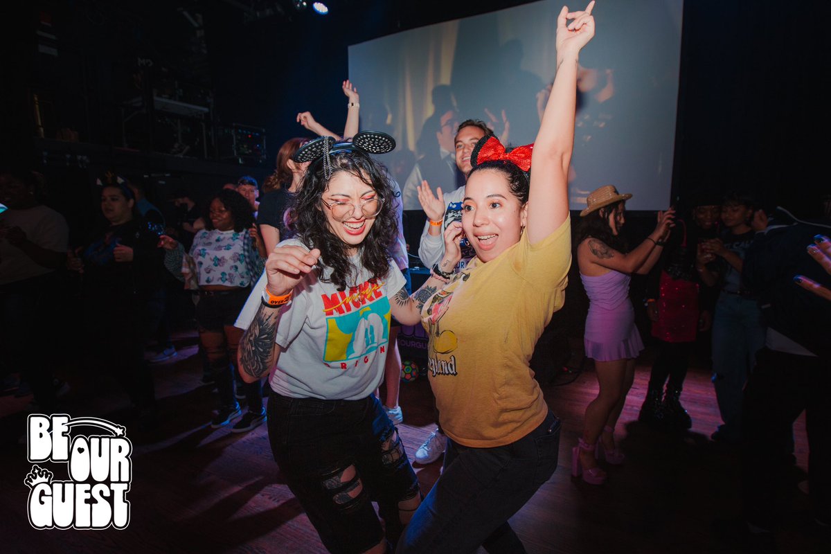 beourguest_nyc's tweet photo. They lived out their Disney channel dreams at #beourguestnyc. We’re a throwback party that DJs your favs from Mulan, High School Musical, Lion King, Hannah Montana and more. Get tickets at https://t.co/tC39ncQWto and join the fun. #disneythrowbacks #goofymovie #90sdisney #Cosplay https://t.co/hpGVHGVOHA