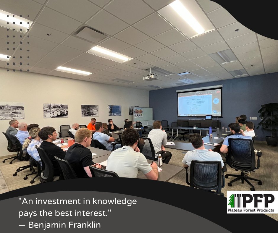 plateaufp's tweet photo. Delivering effective continuing education that drives business is a top priority at PFP.   Today our teams acquired a better understanding of rail transportation in North America.  Did you know the load capacity of 60' high cap boxcar?  
#GoPFP #LumberIndustry #TrainingDay #FCTG https://t.co/4T7sc3pJ27