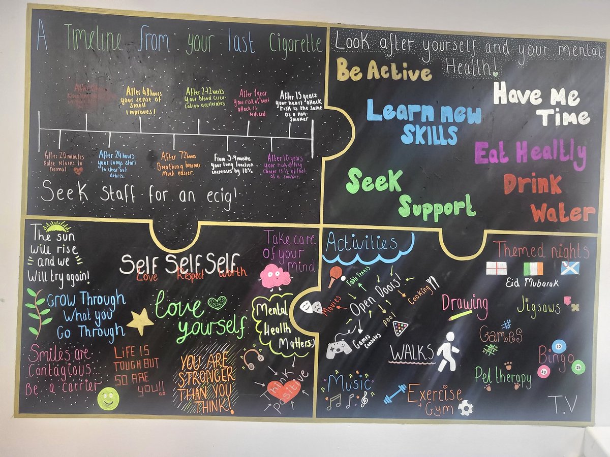 natski89's tweet photo. Revamp and refresh on Ribble with our boards around self care / health promotion and our mutual expectations. Very greatful to the wonderful student nurse who helped create this ❤️
@UCLanMH 
@WeArePendleview 
#ribbleward https://t.co/H7DqmKNrO8