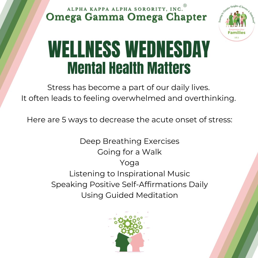 Let's reduce our stress levels and embrace a more relaxed and positive life!  Here are 5 amazing ways to conquer the overwhelming feeling of stress! #AKA1908 #AKAOGO #SoaringwithAKA #TUNEinSAR