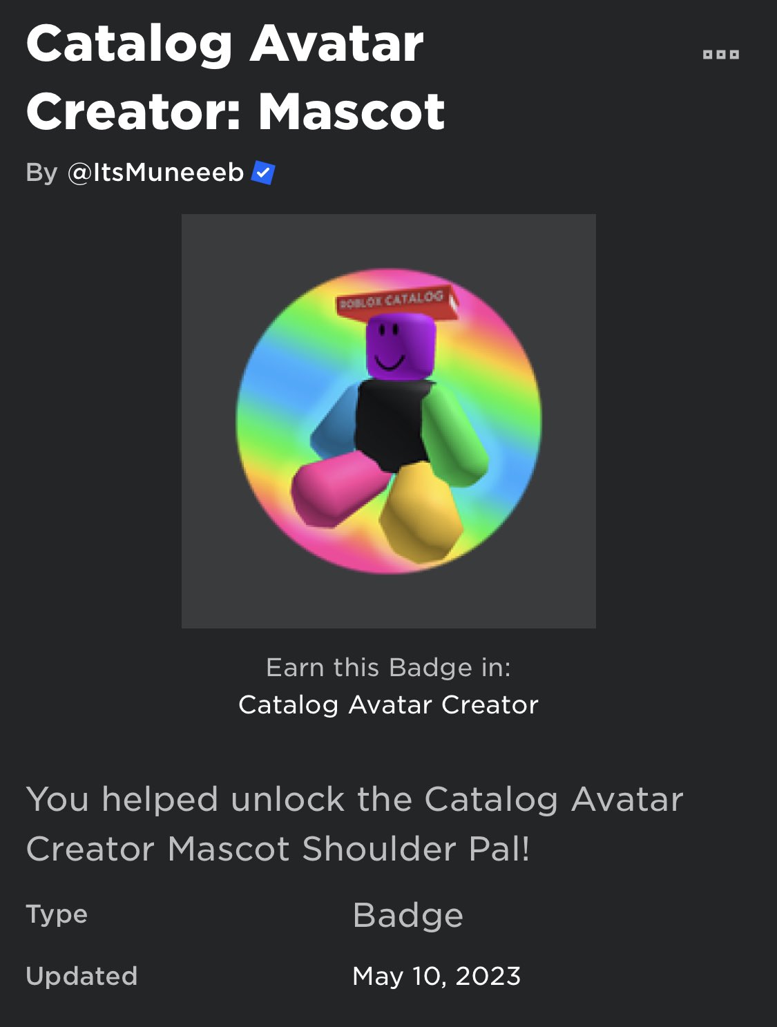 Catalog Avatar Creator: Mascot [Right Shoulder] - Roblox