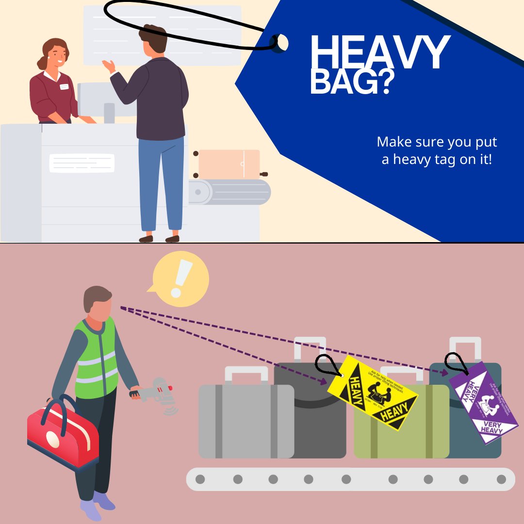 POV: You checked in a passenger with a bag over 50lbs. 

*insert yellow tag on the bag*

So ramp can be aware of its weight and ask for help if needed.

#nosmallrolesinsafety #heavybag #donthurtyourback