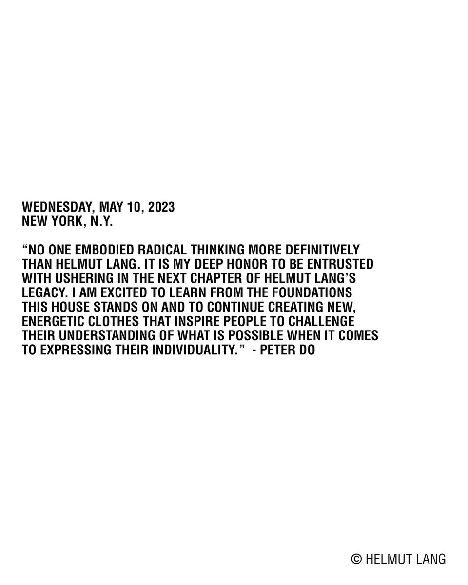 HELMUT LANG tweet media