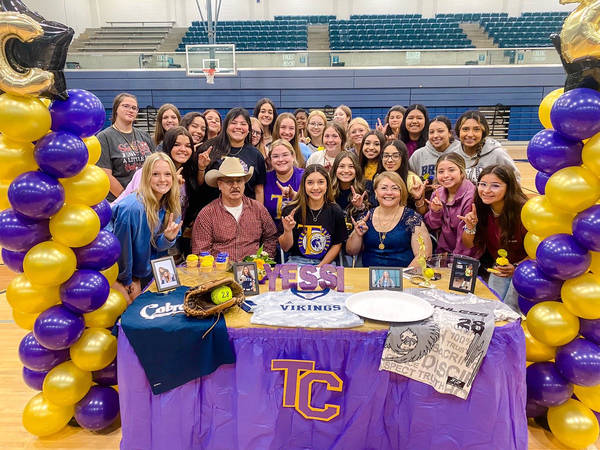 BHSsoftball's tweet photo. Our very own @Martha14859586 and @Maci_Ramirez35 signed their letter of intent today! They will both be heading to Texas college to take their talents to the next level. 
We are so incredibly proud of you both! Go out and show them what Vikings can do! 
@TCSteerSoftball https://t.co/DYFoIhUsus