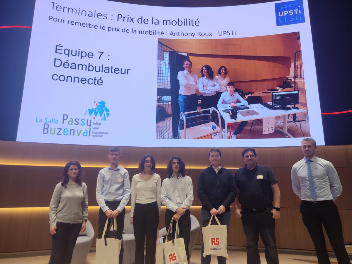 L'équipe de Passy Buzenval de <a href="/villederueil/">Rueil-Malmaison</a> remporte le prix de la mobilité aux #OlympiadesSI de l'académie de <a href="/acversailles/">Académie de Versailles</a> chez <a href="/orange/">Orange</a> pour le concours des Terminales. 👏
<a href="/MathWorks/">MathWorks</a> <a href="/RSOnlineFR/">RS France</a> <a href="/upstifr/">UPSTI</a> <a href="/AFDET1/">AFDET</a>