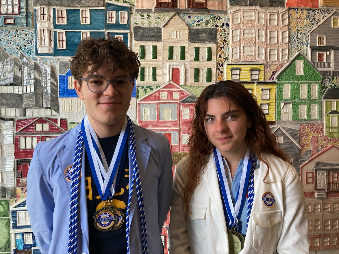 Luna-Nefeli Valayannopoulos-Akrivou and Nicolas Valayannopoulos-Akrivou were awarded the MA Seal of Biliteracy in Greek, Spanish and French. Luna-Nefeli and Nicolas are now studying Chinese at CRLS, their fifth language!  This year 12% of CRLS grads achieved the Seal.@crlstweets